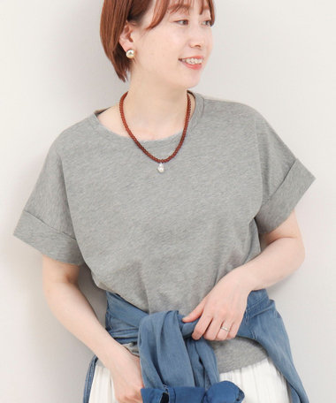 異素材バイカラーＴシャツ