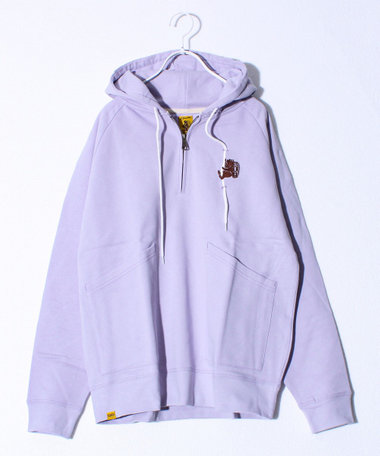 【COBMASTER/コブマスター】ギミック刺繍 裏毛ハーフジッププルオーバーパーカー