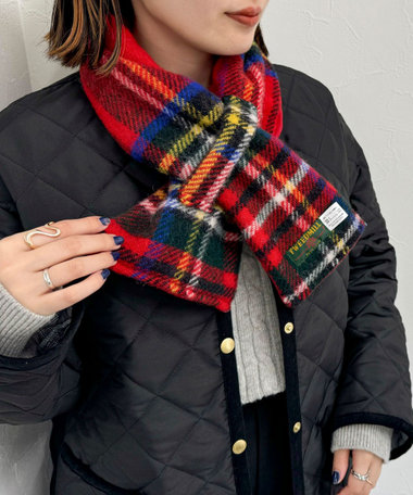 【別注】【TWEED MILL/ツイードミル】ウールチェック×フリースリバーマフラー