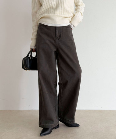 コットンツイルストレートパンツ
