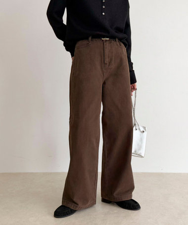 コットンツイルストレートパンツ