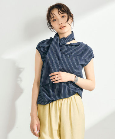 ストライプアレンジカラーブラウス