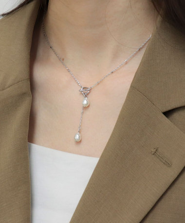 二段パールYネックレス