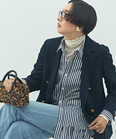 ESSAY Double Tailored Jacket　Black ESSAY Double Tailored Over Jacket Navy - Laid back(レイド