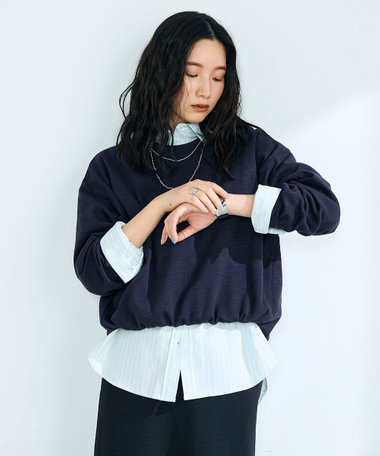 ［WEB限定 SPECIAL PRICE！］裾インゴムブークレープルオーバー