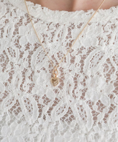 刻みミニハートネックレス