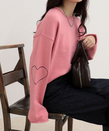 ［FREDY＆GLOSTER限定 TIME SALE！］《WEB限定》ハートステッチニットプルオーバー