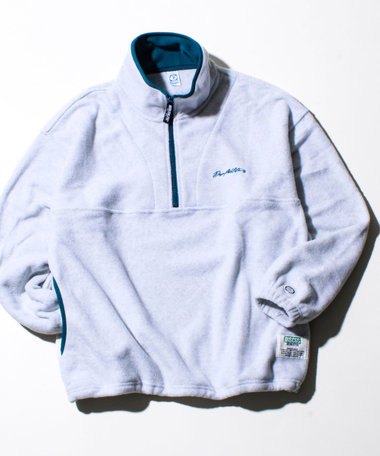 【DISCUS】UNISEX フリースパイピング配色 ハーフZIPプルオーバー