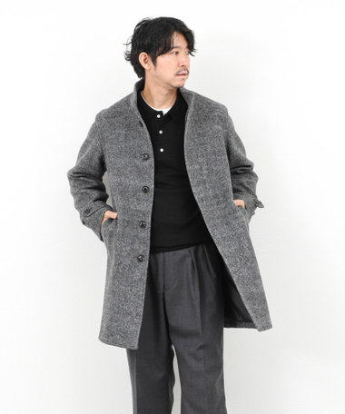 《ビジカジ対応》尾州ビーバースタンドカラーコート 25AW