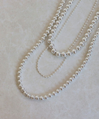 メタルボール3setロングネックレス