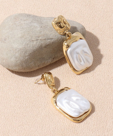 【MERAKI/ メラキ】Square Pearl Pierceスクエアパールピアス