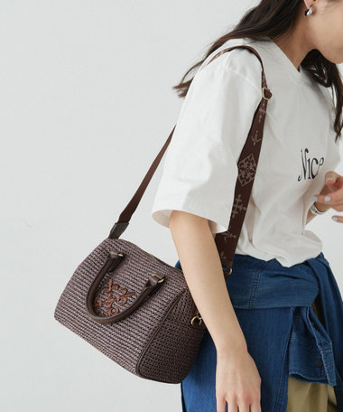 ナイロンラフィアミニボストンバッグ(CE-1715)