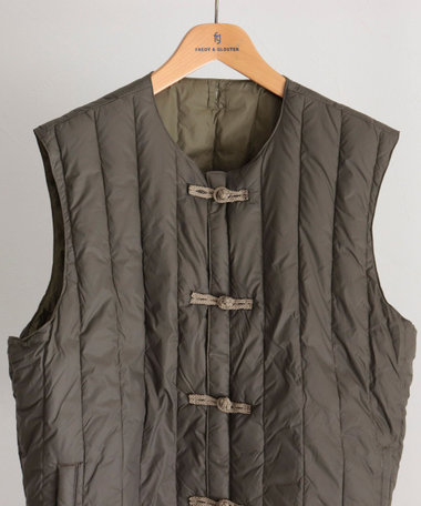 【TAION/タイオン】REVERSIBLE CHINA BUTTON INNER DOWN VEST