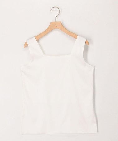 スクエアネックサテンドッキングタンクトップ