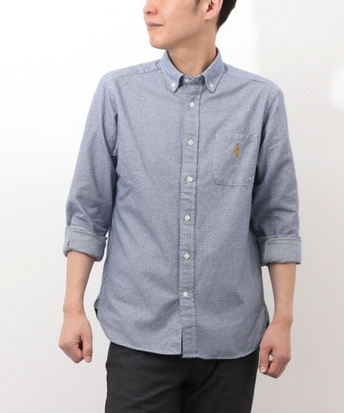 《オリジナルファブリック使用》クマ刺繍ボタウンダウンネル