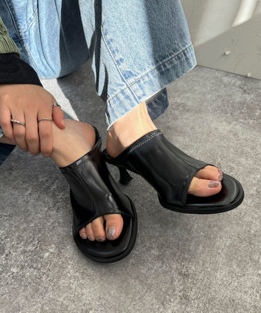 【LE VERNIS/ルベルニ】ストレッチローヒールミュール