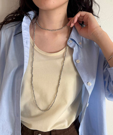 小粒ビーズマンテルマルチネックレス