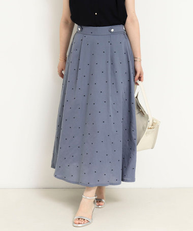 刺繍ドットスカート