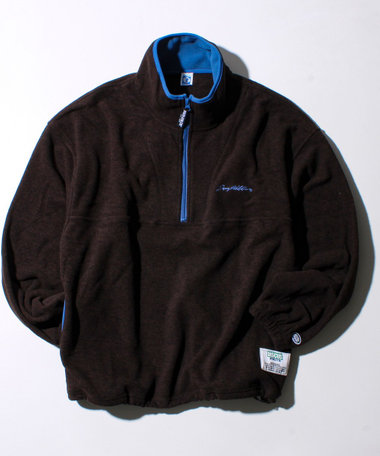 【DISCUS】UNISEX フリースパイピング配色 ハーフZIPプルオーバー