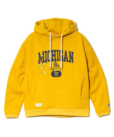 Duckster/ダックスター】ペンキ飛ばし刺繍×カレッジロゴフーディー（5