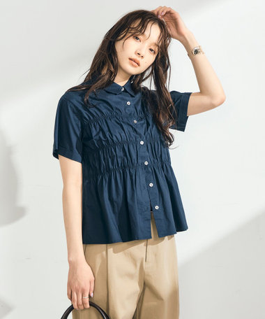 シャーリング半袖シャツ