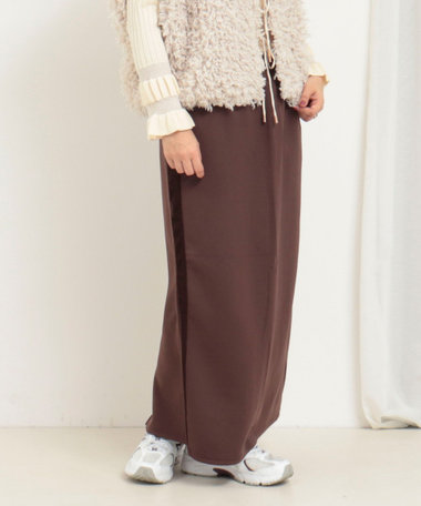 シアーベロアサイドライン切替タイトスカート