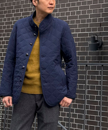 ≪ビジカジ対応≫スタンドカラーキルトブルゾン