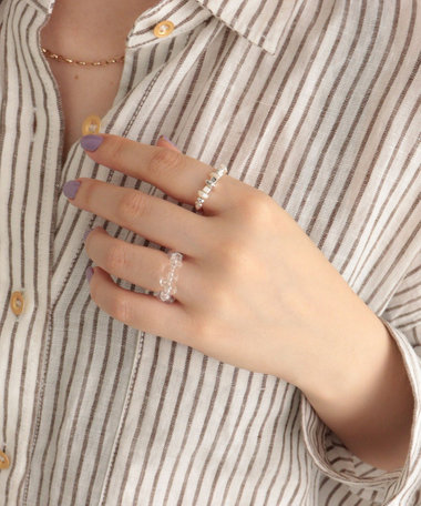 クリアビーズ＆メタルリングセット