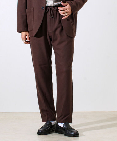 【セットアップ対応】両面起毛ストレッチイージーパンツ