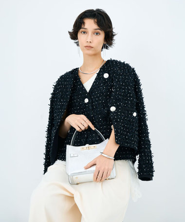 かのこです。PLAGE ノーカラージャケット ブラック 36 かのこです。PLAGE ノーカラージャケット ブラック 36 かのこです