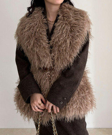 【LANCER CLOTHING CORPORATION】LONG FUR VEST