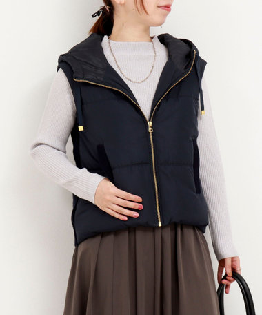 ［OUTLET限定 TIME SALE！］中綿×ニットフードベスト