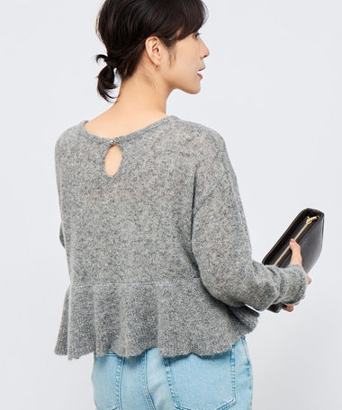 2WAYラメモヘヤラッフルプルオーバー