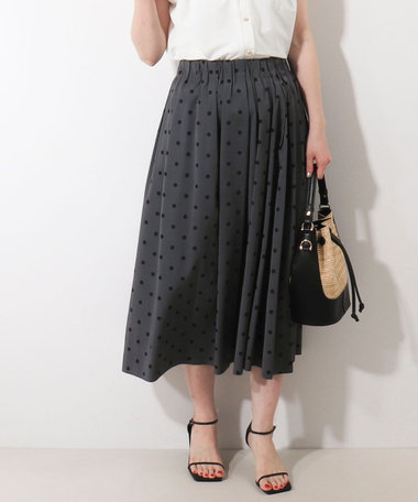 リバーシブルタフタドットスカート