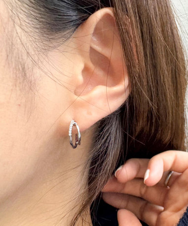 2連風ワンタッチピアス