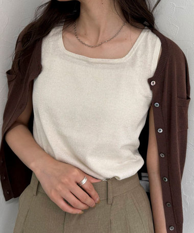 ラメニットタンクトップ