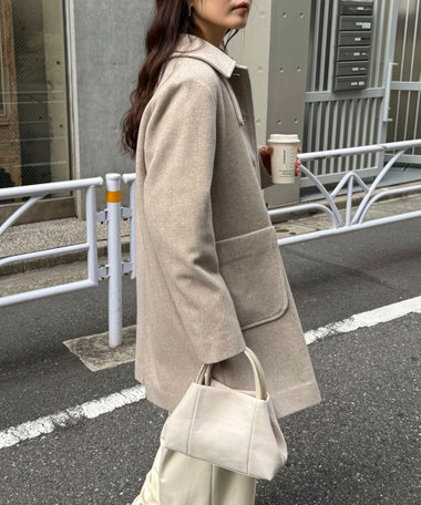 Super100ステンカラーミドルコート