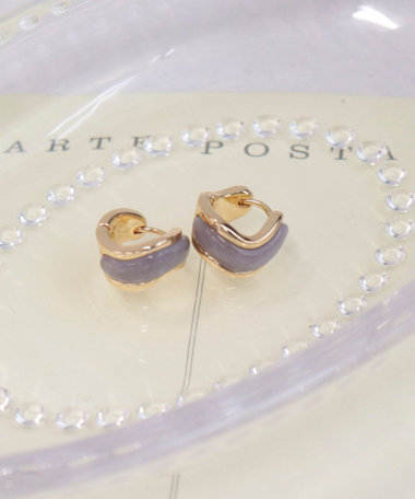 カラーストーンワンタッチピアス