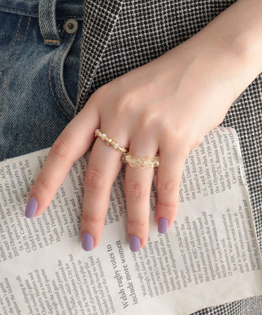 クリアビーズ＆メタルリングセット