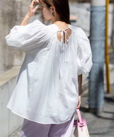 ウォッシャブルハンドスモックバルーン袖ブラウス