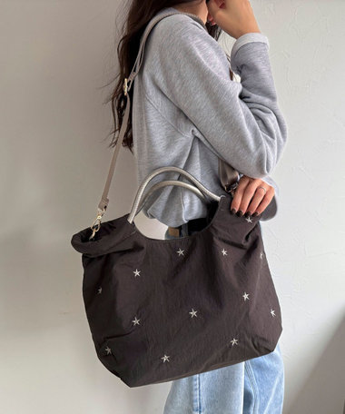 バイカラー星刺しゅう2ＷAYトートバッグ
