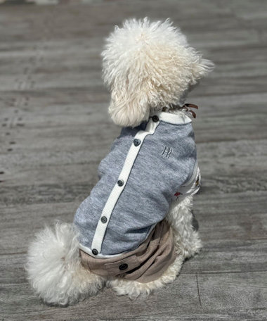 【FR PETS】FR刺繍ハート釦ニットプルオーバー