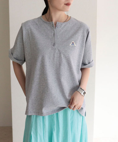 【GEVACO/ゲバコ】別注レディースヘンリーネックTシャツ