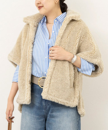【TICCA/ティッカ】WOOLファーポンチョ