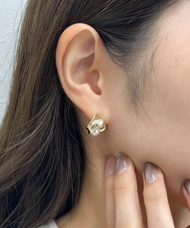 ひと粒パールくるみピアス チタンポスト