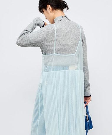 ウォッシャブルチュールキャミワンピース