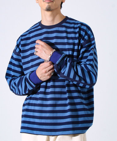 【配色ラインが差をつける】ボーダーアームテープロンT