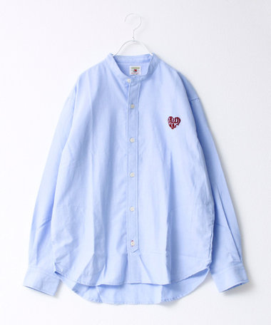 【FREDYMAC/フレディマック】フロッキープリント バンドカラーシャツ