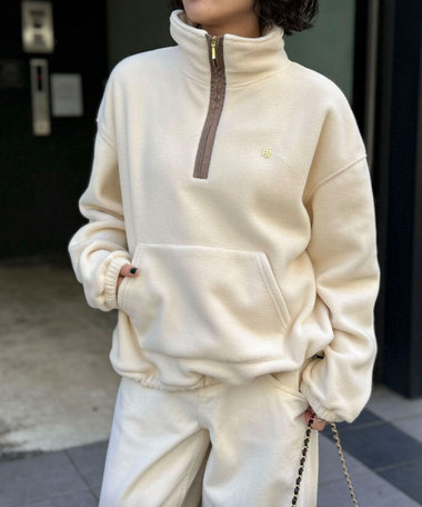 フリースハーフZIPプルオーバー