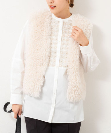 【SOI-MeME/ソワメム】パールラメレースブラウス